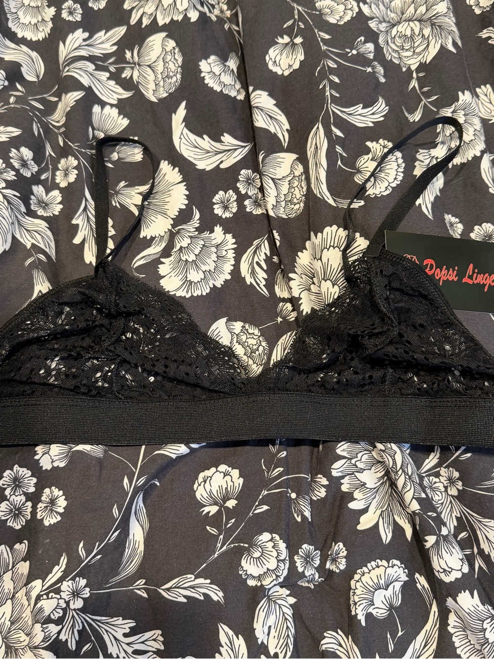 Popsi Lingerie Black Lace Triangle Bralette